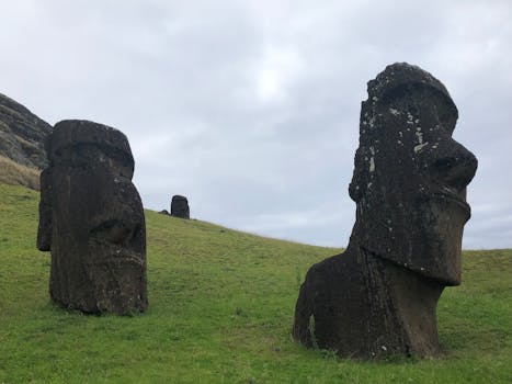 Hotels Facing the Moai Statues of Easter Island