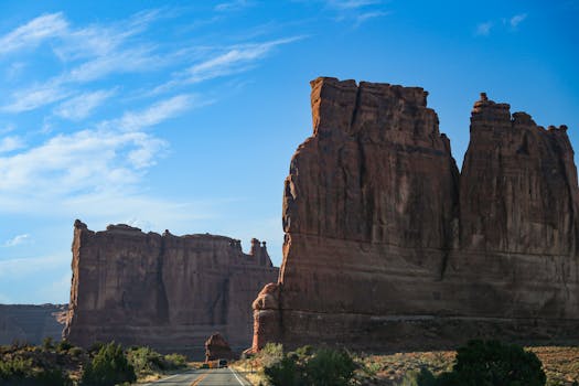 Hotels Surrounded by Red Desert Rock Towers